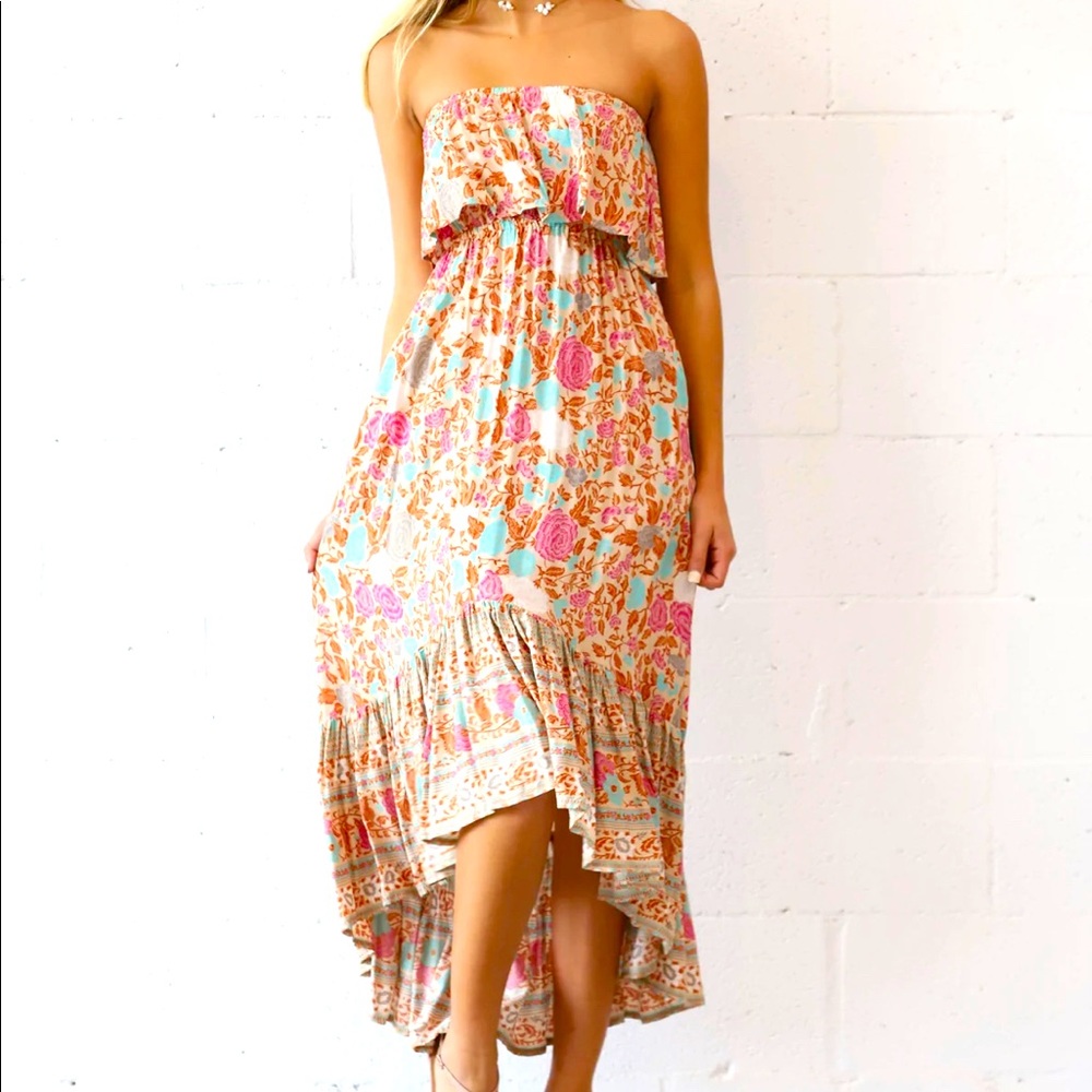 Sealustre Horizon Flutter Dress in Gold Rosa, Florida Bohemian Brand